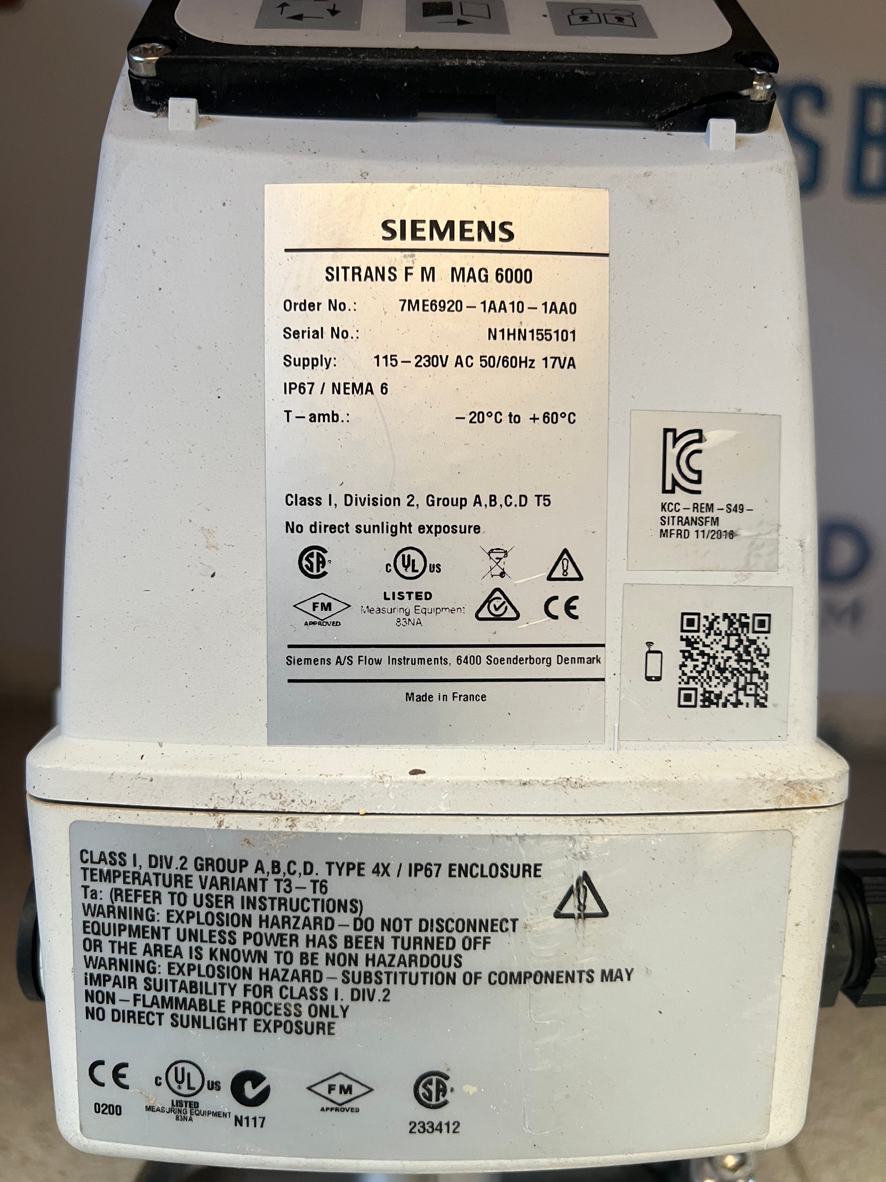 Siemens Flow Meter Sitrans F M MAG 6000 – secondhand-equipment.com
